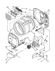 Bulkhead Parts Diagram and Parts List for MDG18PRAWW0  Maytag Dryer