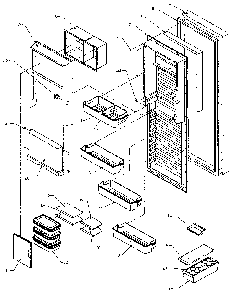 Refrigerator Door Diagram and Parts List for SXD27N-P1162411W  Amana Refrigerator