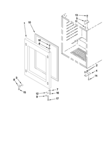 Door Parts Diagram and Parts List for JUB248RBCX02  Jenn-Air Wine and Beverage Cooler