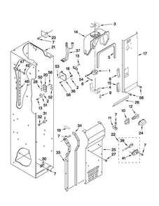 Freezer Liner And Air Flow Parts Diagram and Parts List for JS48SEDUEA02  Jenn-Air Refrigerator