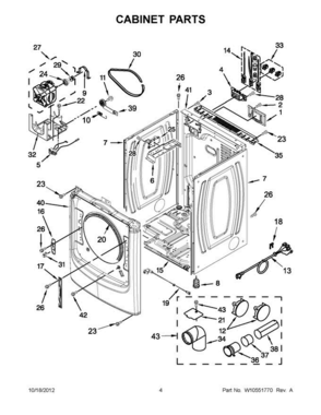 02 - Cabinet Parts Diagram and Parts List for YMED7000AG0  Maytag Dryer