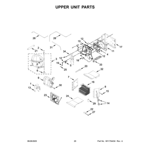 Upper Unit Parts Diagram and Parts List for JBSFS48NMX01  Jenn-Air Refrigerator