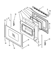 Door Parts Diagram and Parts List for AER5522VCW1  Amana Range