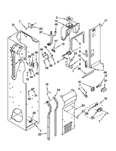 Freezer Liner And Air Flow Parts Diagram and Parts List for JS48CXDBDB13  Jenn-Air Refrigerator
