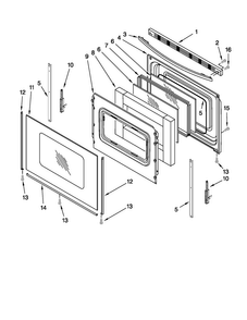 Door Parts Diagram and Parts List for AER5524XAD0  Amana Range
