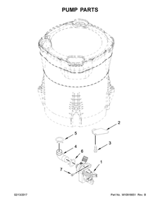Pump Parts Diagram and Parts List for MVWB765FW0  Maytag Washer