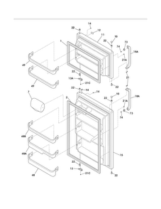 Doors Diagram and Parts List for CRT174LW9  Crosley Refrigerator