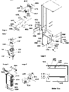 Drain System, Rollers, And Evaporator Assy Diagram and Parts List for SM22TBW-P1190212WW  Amana Refrigerator