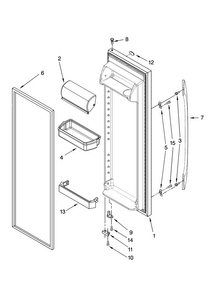 Refrigerator Door Parts Diagram and Parts List for MSD2274VEA00  Maytag Refrigerator