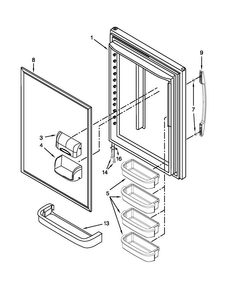 Refrigerator Door Diagram and Parts List for 5GBR22PRAA00  Maytag Refrigerator