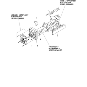Ice Maker 61005508 Diagram and Parts List for AFF2534FEB1  Amana Refrigerator