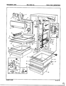 Fresh Food Compartment Diagram and Parts List for 24902A  Admiral Refrigerator