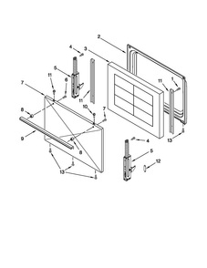 Door Parts Diagram and Parts List for CER3311XAW0  Magic Chef Range