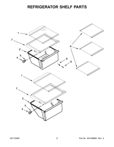 Refrigerator Shelf Parts Diagram and Parts List for ASI2575GRB04  Maytag Refrigerator