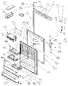 Fresh Food Door Diagram and Parts List for 85158-P1117110W  Amana Refrigerator