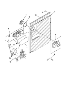 Inner Door Parts Diagram and Parts List for MDB6709AWW4  Maytag Dishwasher