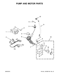 Pump And Motor Parts Diagram and Parts List for MHN33PNCGW0  Maytag Washer