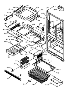 Refrigerator/freezer Shelving Diagram and Parts List for BP22A2W-P1161605WW  Amana Refrigerator