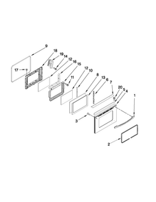 Lower Door Parts Diagram and Parts List for MER6775BAS18  Maytag Range