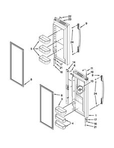 Refrigerator Door Parts Diagram and Parts List for MFI2665XEB7  Maytag Refrigerator