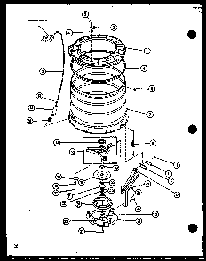 Section 2 Diagram and Parts List for LWD553 P7762116W W Amana Washer