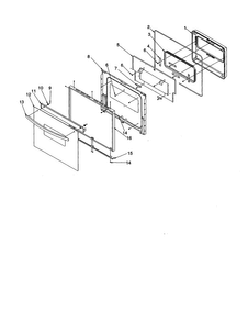 Oven Door Diagram and Parts List for AOCS2740E-P1132369NE  Amana Wall Oven