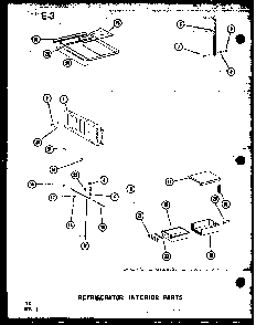 Refrigerator Interior Parts Diagram and Parts List for SRI19E-1-C-P74870-16WC  Amana Refrigerator