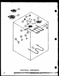 Electrical Components Diagram and Parts List for RVH-2 P72908-3M Amana Range Hood