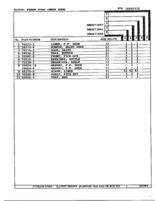 Fresh Food Inner Door Page 2 Diagram and Parts List for 671840  Admiral Refrigerator