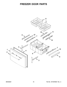 Freezer Door Parts Diagram and Parts List for MFI2269FRB05  Maytag Refrigerator
