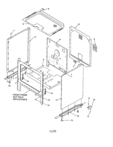Cabinet Diagram and Parts List for ARR3100W-P1143681NW  Amana Range