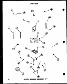 Sliding Window Mounting Kit Diagram and Parts List for 11-2JM P54336-51R Amana Air Conditioner