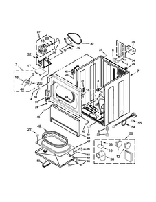 Cabinet Parts Diagram and Parts List for MDE18MNAZW0  Maytag Dryer