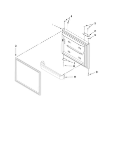 Freezer Door Parts Diagram and Parts List for ABB2221WEW1  Amana Refrigerator