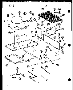 Unit Parts Diagram and Parts List for ESBFC16C-C-P60235-19WC  Amana Refrigerator