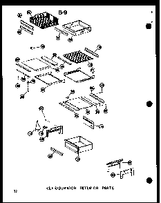 Refrigerator Interior Parts Diagram and Parts List for SRI19W-P60350-36W  Amana Refrigerator