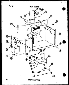 Interior Parts Diagram and Parts List for 619-3P P54720-45R Amana Air Conditioner