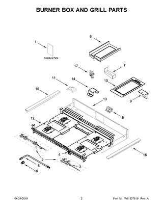 Burner Box And Grill Parts Diagram and Parts List for JGCP636HM00  Maytag Cooktop