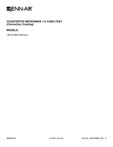 Cover Sheet Diagram and Parts List for JMC3215BS0  Jenn-Air Microwave