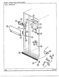 Fresh Food Compartment Diagram and Parts List for 301040  Admiral Refrigerator