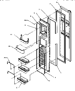 Freezer Door Diagram and Parts List for SXD22Q2L-P1181308WL  Amana Refrigerator