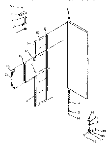 Refrigerator Door Hinge Diagram and Parts List for SSD25SL-P119042WL  Amana Refrigerator