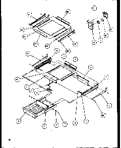 Cabinet Shelving Diagram and Parts List for TG18RBW-P1158303WW  Amana Refrigerator