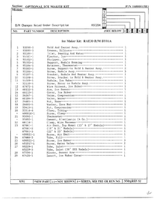 Optional Ice Maker Kit Page 2 Diagram and Parts List for 20591  Maytag Refrigerator