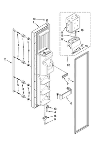 Freezer Door Parts Diagram and Parts List for JCB2488MTR00  Jenn-Air Refrigerator