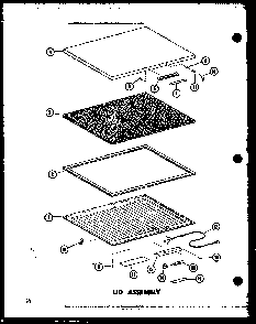 Lid Assembly Diagram and Parts List for C11F-AG P60116-41WG Amana Freezer