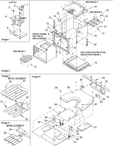 Inner Cavity/blower/bake And Broil Assy Diagram and Parts List for AOCS3040E-P1132375NE  Amana Wall Oven