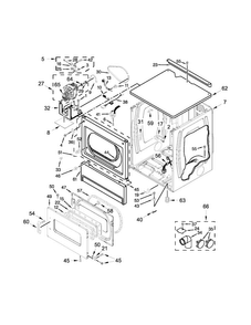 Upper Cabinet And Front Panel Parts Diagram and Parts List for MLE24PDAYW2  Maytag Dryer