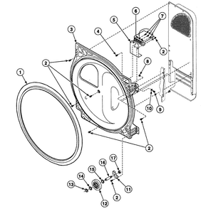 Roller Assy Diagram and Parts List for SSE507QF1500  Speed Queen Dryer
