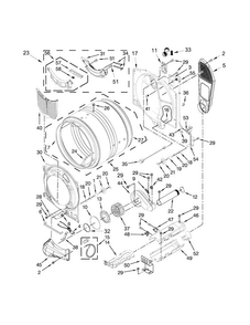 Bulkhead Parts Diagram and Parts List for MED8100DW0  Maytag Dryer